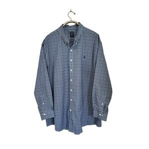 Brooks Brothers Blue Plaid Non-Iron Stretch Shirt Men's 4XL